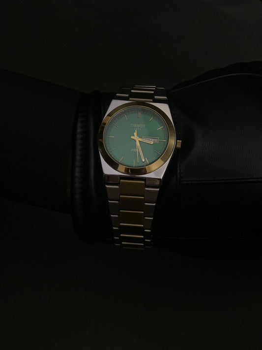 Tissot PRX Green Dial Men's Watch – Stainless Steel & Gold Two-Tone